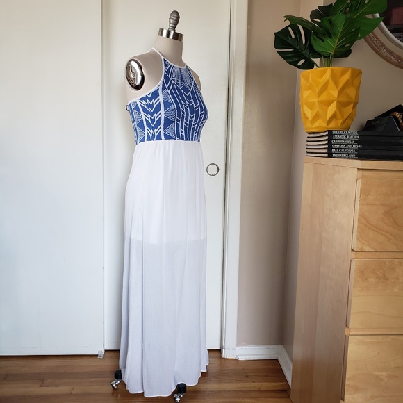 Jealous Tomato Dresses & Skirts - Grecian Arctic Blue Halter Dress Size Small NEW!